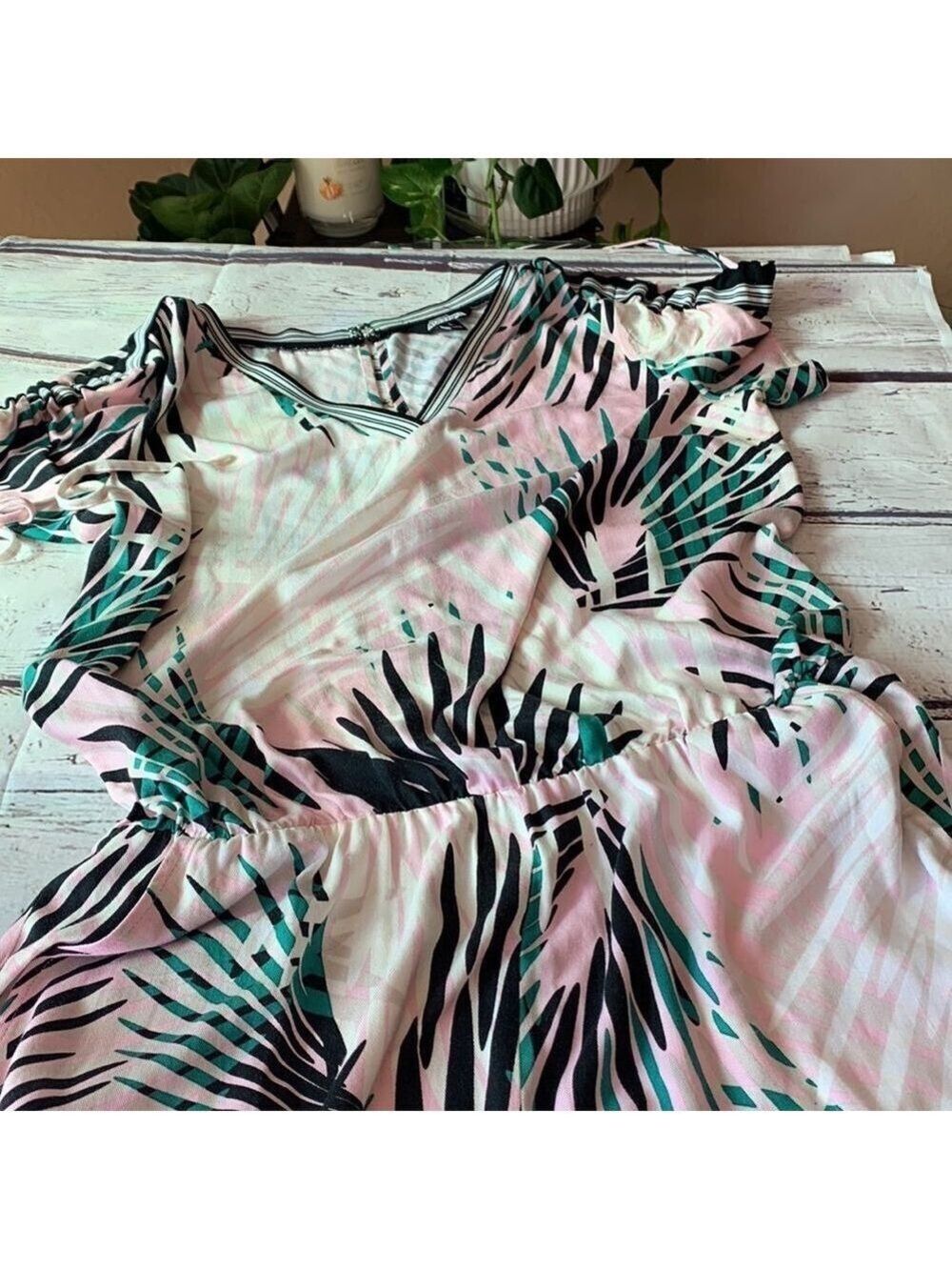 PROJECT RUNWAY TROPICAL SHORTS ROMPER - Picture 8 of 9
